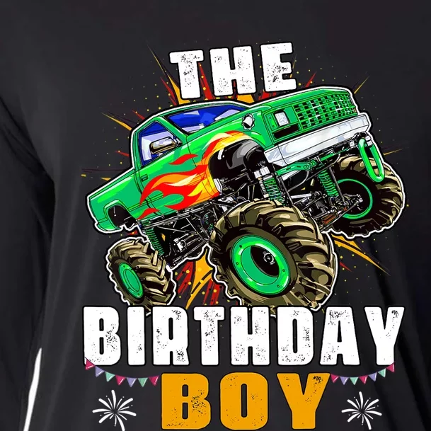 Monster Truck Family Matching The Birthday Boy Cooling Performance Long Sleeve Crew