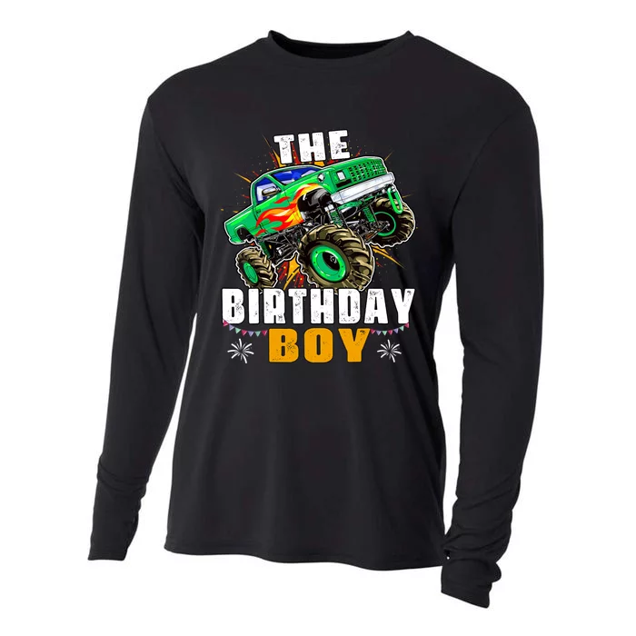 Monster Truck Family Matching The Birthday Boy Cooling Performance Long Sleeve Crew