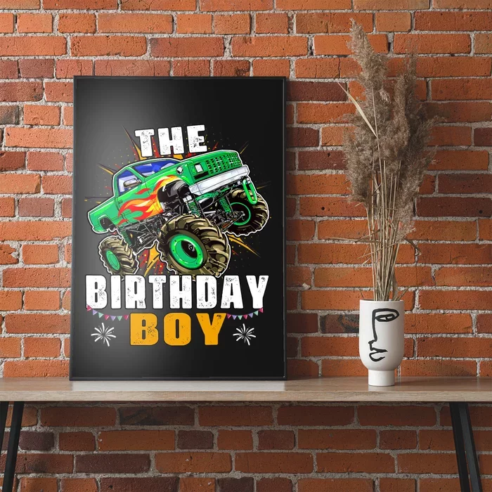 Monster Truck Family Matching The Birthday Boy Poster