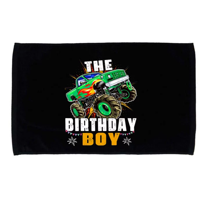 Monster Truck Family Matching The Birthday Boy Microfiber Hand Towel