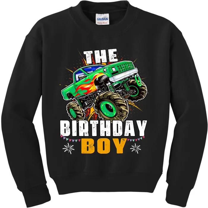 Monster Truck Family Matching The Birthday Boy Kids Sweatshirt