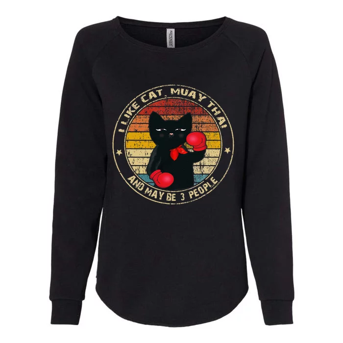 Muay Thai Funny Cat Kickboxing Thailand Boxing Cat Boxing Womens California Wash Sweatshirt