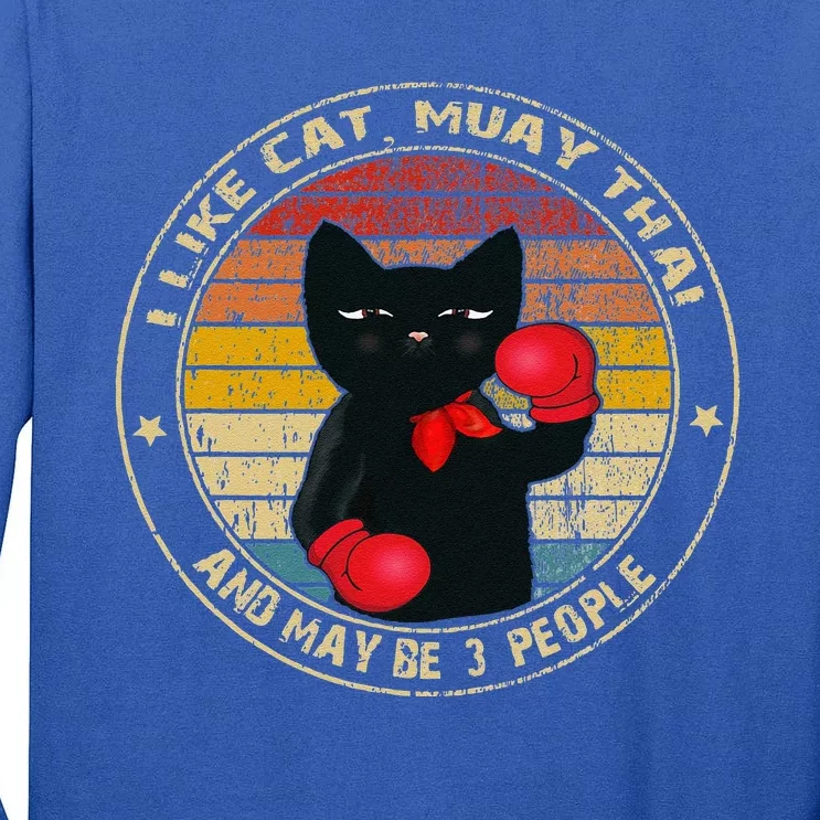 Muay Thai Funny Cat Kickboxing Thailand Boxing Cat Boxing Tall Long Sleeve T-Shirt