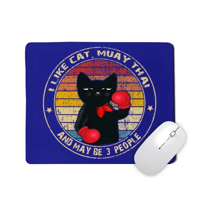 Muay Thai Funny Cat Kickboxing Thailand Boxing Cat Boxing Mousepad