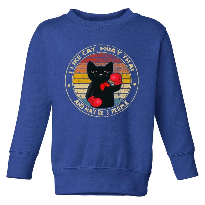 Muay Thai Funny Cat Kickboxing Thailand Boxing Cat Boxing Toddler Sweatshirt