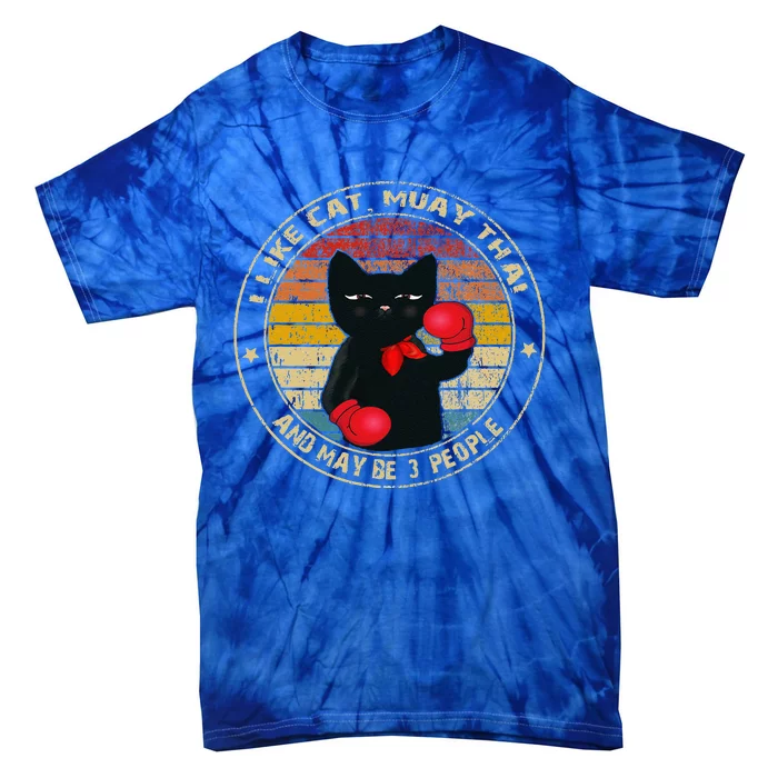 Muay Thai Funny Cat Kickboxing Thailand Boxing Cat Boxing Tie-Dye T-Shirt