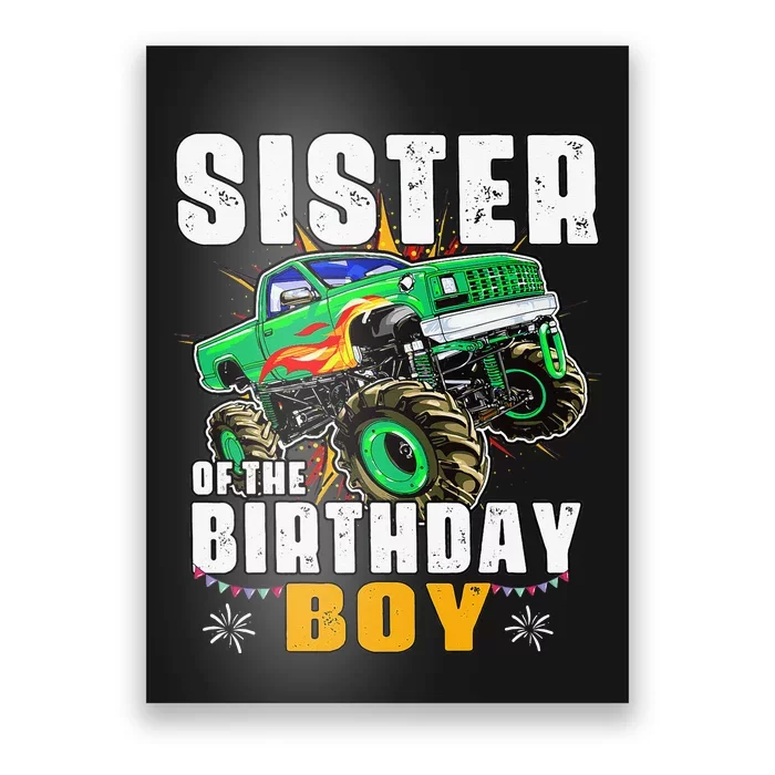 monster truck family matching sister of the birthday Poster