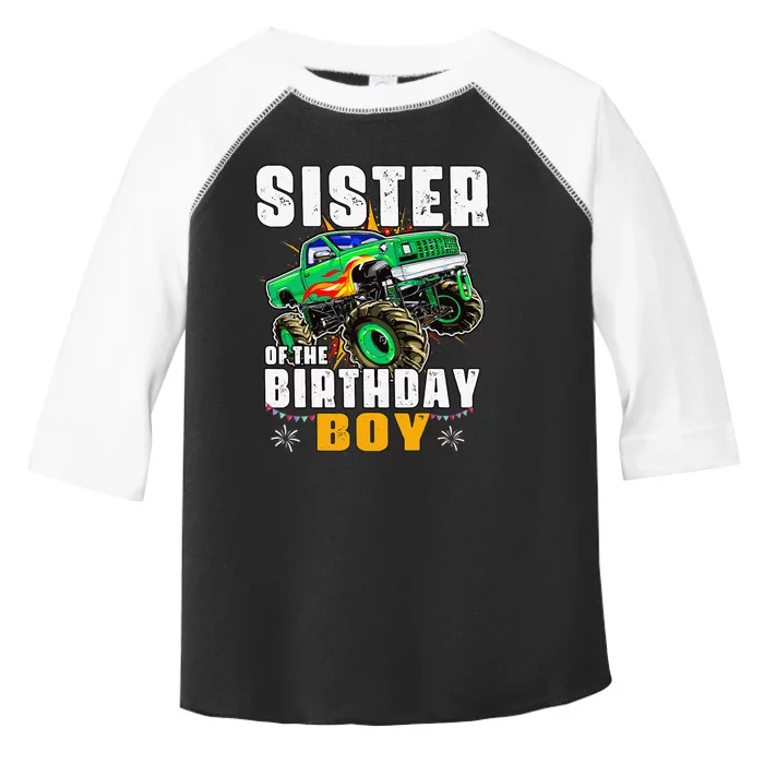 monster truck family matching sister of the birthday Toddler Fine Jersey T-Shirt