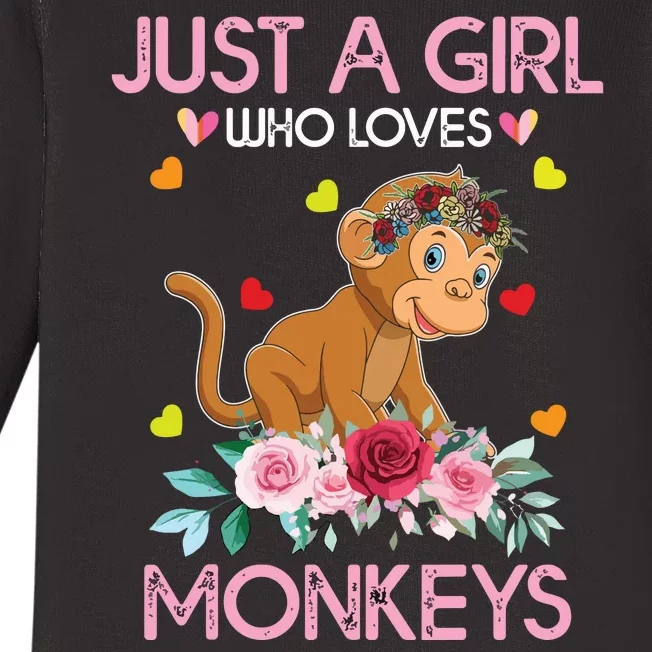 Monkey Tee ForJust A Who Loves Monkeys Baby Long Sleeve Bodysuit