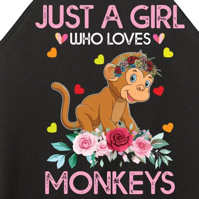 Monkey Tee ForJust A Who Loves Monkeys Women’s Perfect Tri Rocker Tank