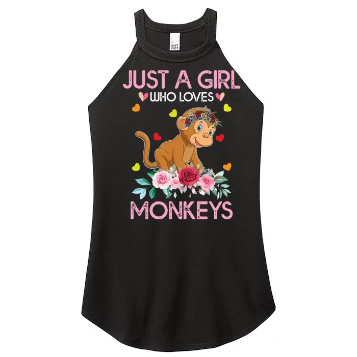 Monkey Tee ForJust A Who Loves Monkeys Women’s Perfect Tri Rocker Tank