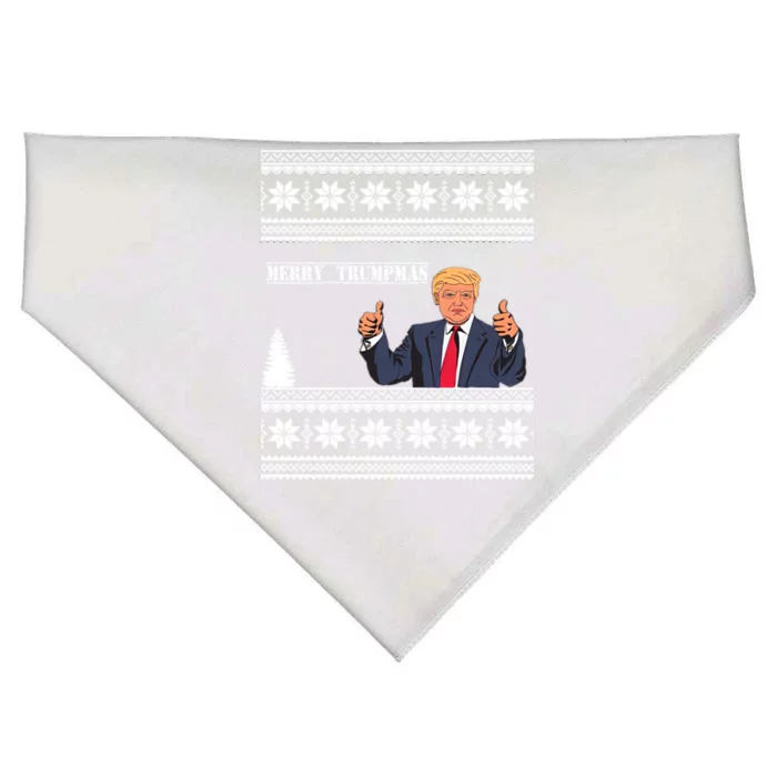 Merry Trumpmas Funny Ugly Christmas USA-Made Doggie Bandana