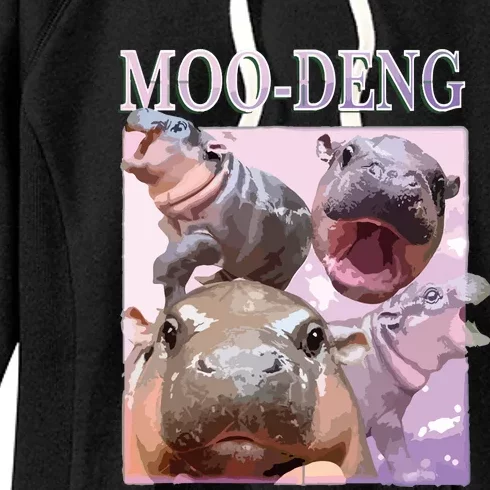 Moodeng The Famous Baby Pigmy Hippo Moodeng Women's Fleece Hoodie