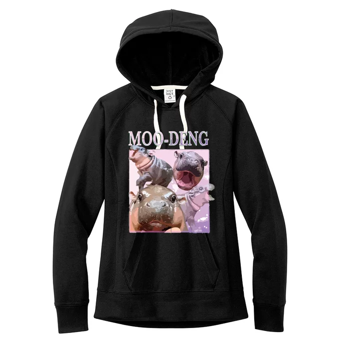 Moodeng The Famous Baby Pigmy Hippo Moodeng Women's Fleece Hoodie