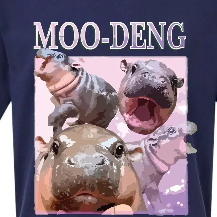 Moodeng The Famous Baby Pigmy Hippo Moodeng Sueded Cloud Jersey T-Shirt