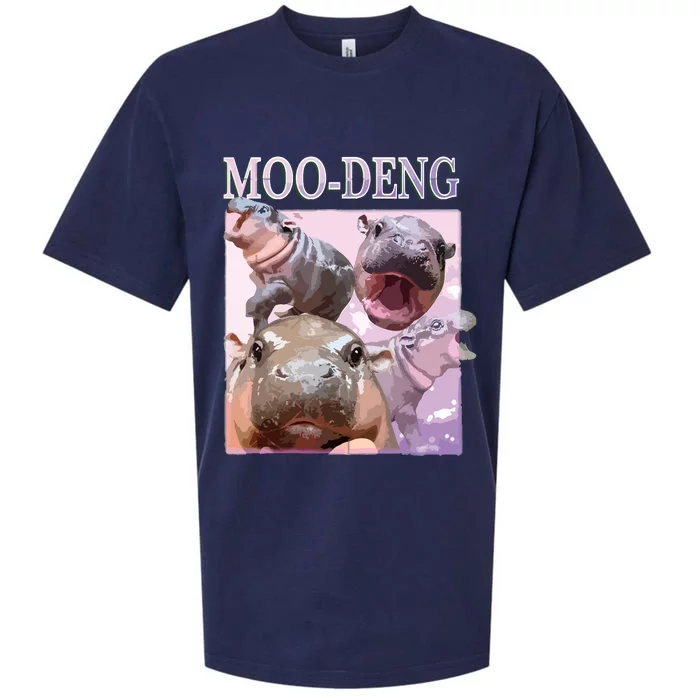 Moodeng The Famous Baby Pigmy Hippo Moodeng Sueded Cloud Jersey T-Shirt