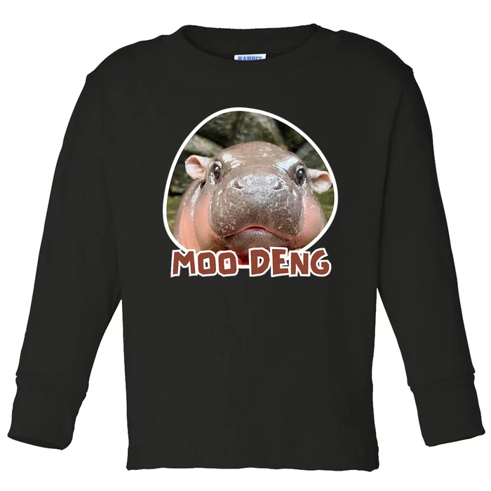 Moodeng The Famous Cute Baby Pigmy Hippo In Thailand Toddler Long Sleeve Shirt