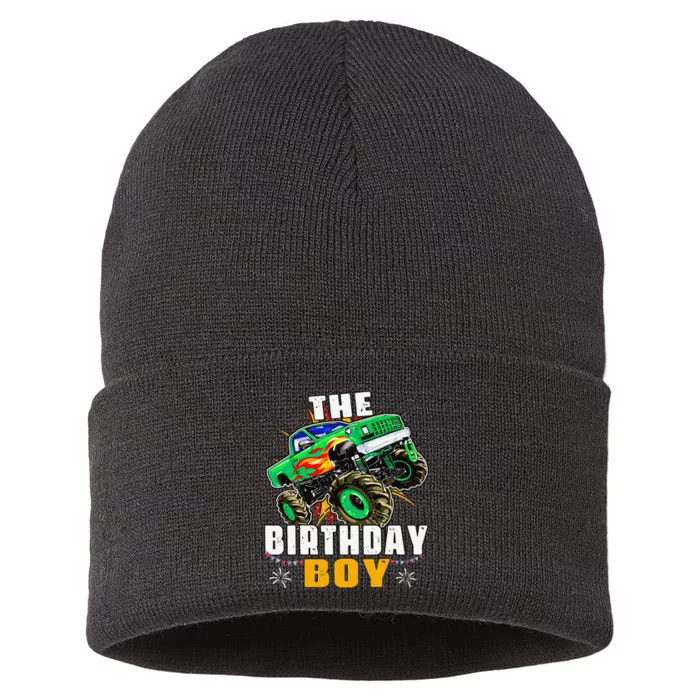 Monster Truck Family Matching The Birthday Boy Sustainable Knit Beanie