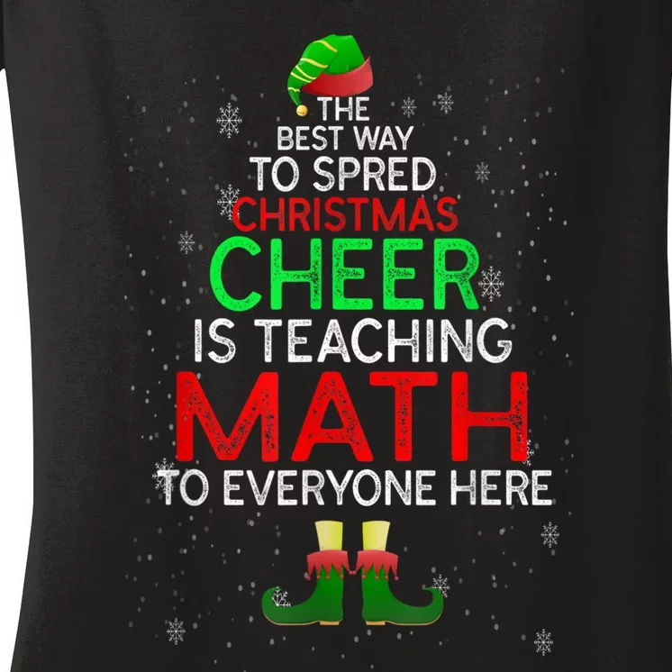 Math Teacher Funny Quote Christmas Women's V-Neck T-Shirt