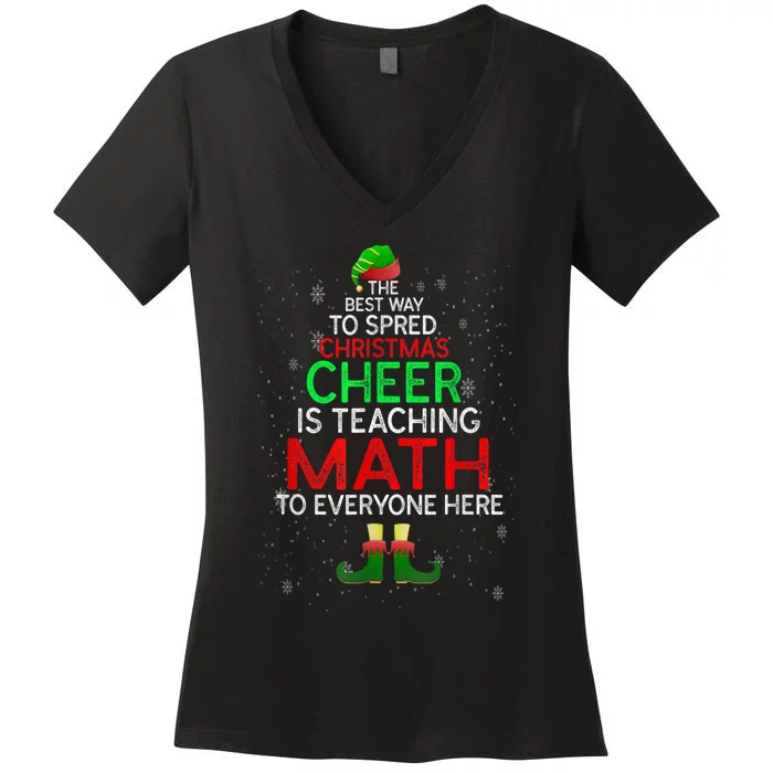 Math Teacher Funny Quote Christmas Women's V-Neck T-Shirt