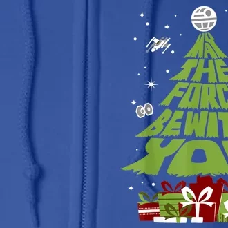 May The Forth Be With You Christmas Tree Full Zip Hoodie