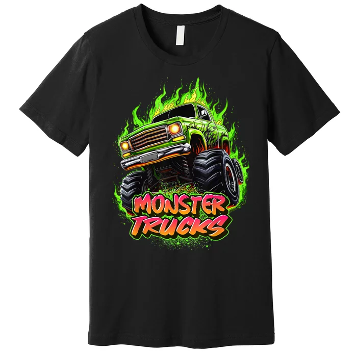 Monster Truck For Kids Monster Truck Vintage Retro Premium T-Shirt