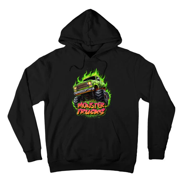 Monster Truck For Kids Monster Truck Vintage Retro Tall Hoodie