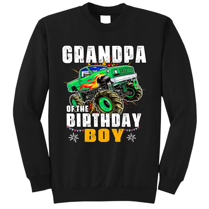 Monster Truck Family Matching Grandpa Of The Birthday Boy Tall Sweatshirt