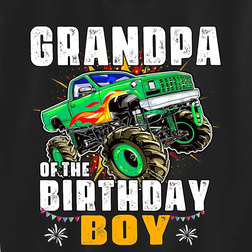 Monster Truck Family Matching Grandpa Of The Birthday Boy Kids Sweatshirt