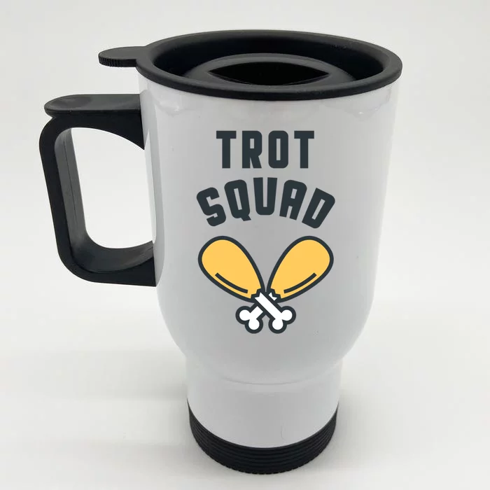 Matching Thanksgiving Funny Turkey Trot Squad Costume Gift Front & Back Stainless Steel Travel Mug