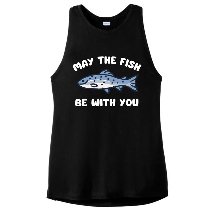 MAY THE FISH BE WITH YOU FUNNY MAY THE FISH BE WITH YOU Ladies Tri-Blend Wicking Tank