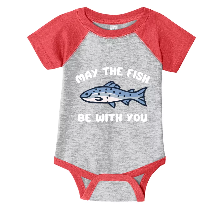 MAY THE FISH BE WITH YOU FUNNY MAY THE FISH BE WITH YOU Infant Baby Jersey Bodysuit