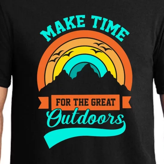 Make Time Foe The Great Outdoors Retro Camping For Camper Pajama Set