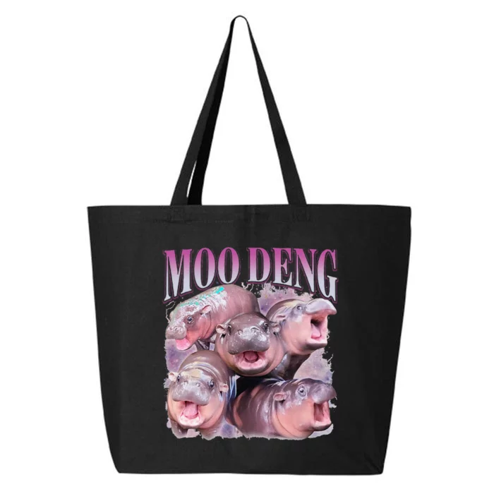 Moodeng The Famous Baby Pigmy Hippo Moodeng Gift 25L Jumbo Tote