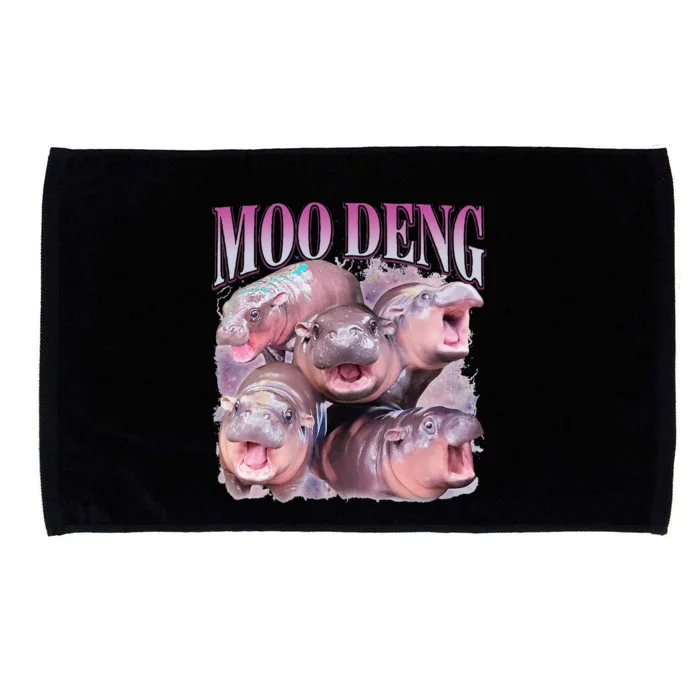 Moodeng The Famous Baby Pigmy Hippo Moodeng Gift Microfiber Hand Towel