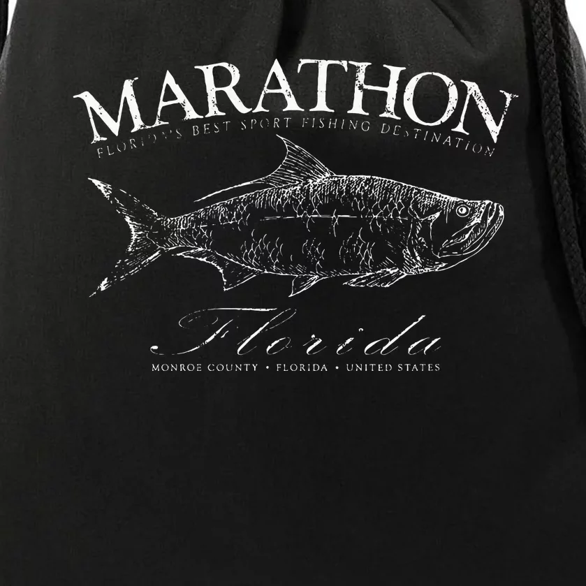 Marathon Tarpon Fishing In Monroe County Florida Keys Drawstring Bag