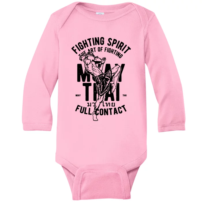 Muay Thai Full Contact Martial Arts Mma Baby Long Sleeve Bodysuit