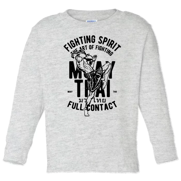 Muay Thai Full Contact Martial Arts Mma Toddler Long Sleeve Shirt