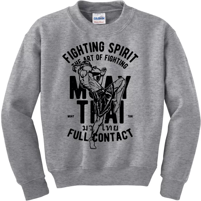 Muay Thai Full Contact Martial Arts Mma Kids Sweatshirt