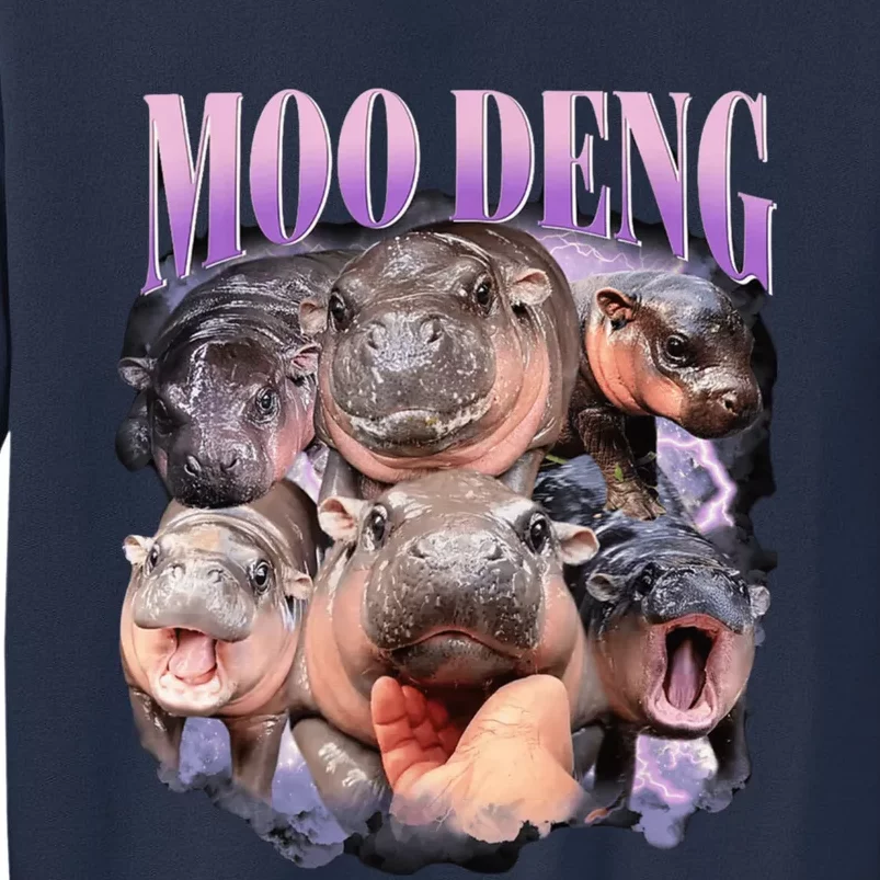 Moodeng The Famous Baby Pigmy Hippo Moodeng Funny Crew Sweatshirt