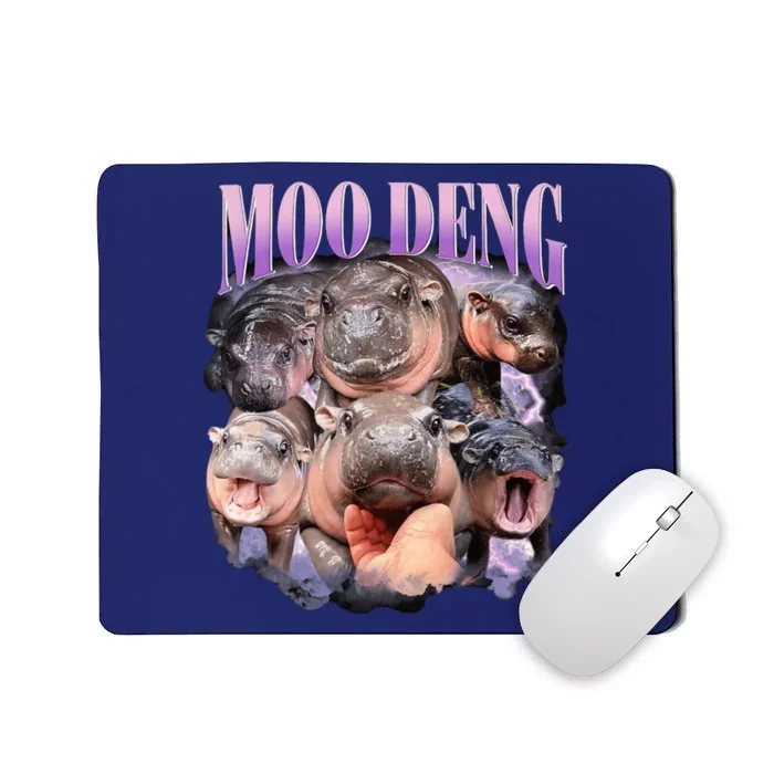 Moodeng The Famous Baby Pigmy Hippo Moodeng Funny Crew Mousepad