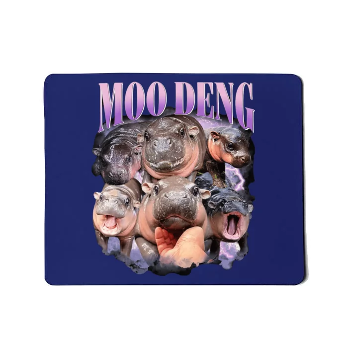 Moodeng The Famous Baby Pigmy Hippo Moodeng Funny Crew Mousepad