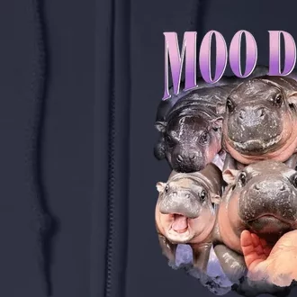 Moodeng The Famous Baby Pigmy Hippo Moodeng Funny Crew Full Zip Hoodie