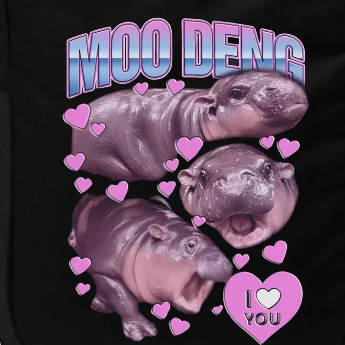 Moodeng The Famous Baby Pigmy Hippo Moodeng Meme Emotional Face Impact Tech Backpack