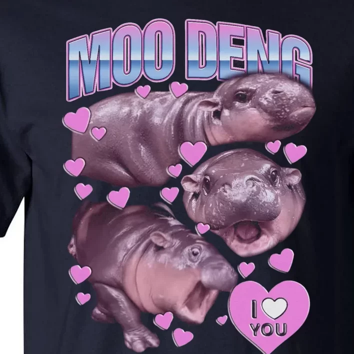 Moodeng The Famous Baby Pigmy Hippo Moodeng Meme Emotional Face Tall T-Shirt