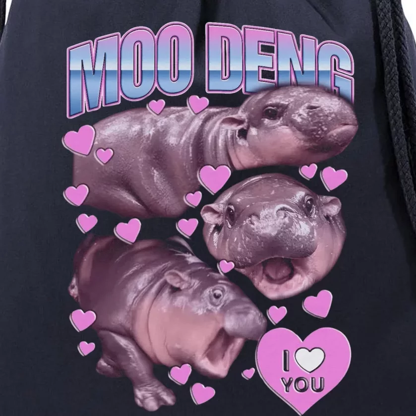 Moodeng The Famous Baby Pigmy Hippo Moodeng Meme Emotional Face Drawstring Bag