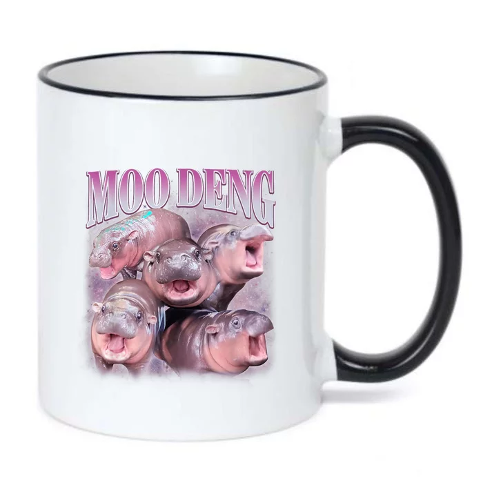 Moodeng The Famous Baby Pigmy Hippo Moodeng 5 Faces Emotional Meme Black Color Changing Mug