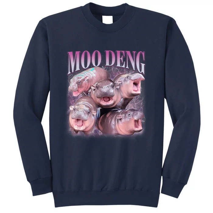 Moodeng The Famous Baby Pigmy Hippo Moodeng 5 Faces Emotional Meme Sweatshirt