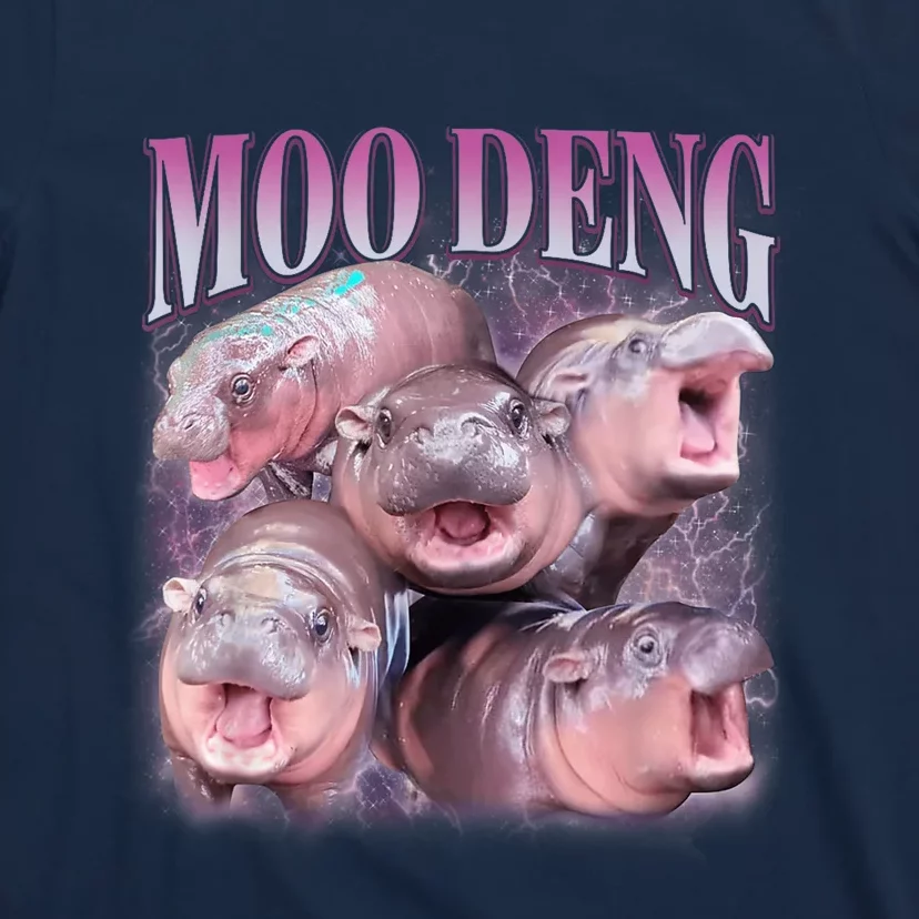 Moodeng The Famous Baby Pigmy Hippo Moodeng 5 Faces Emotional Meme T-Shirt