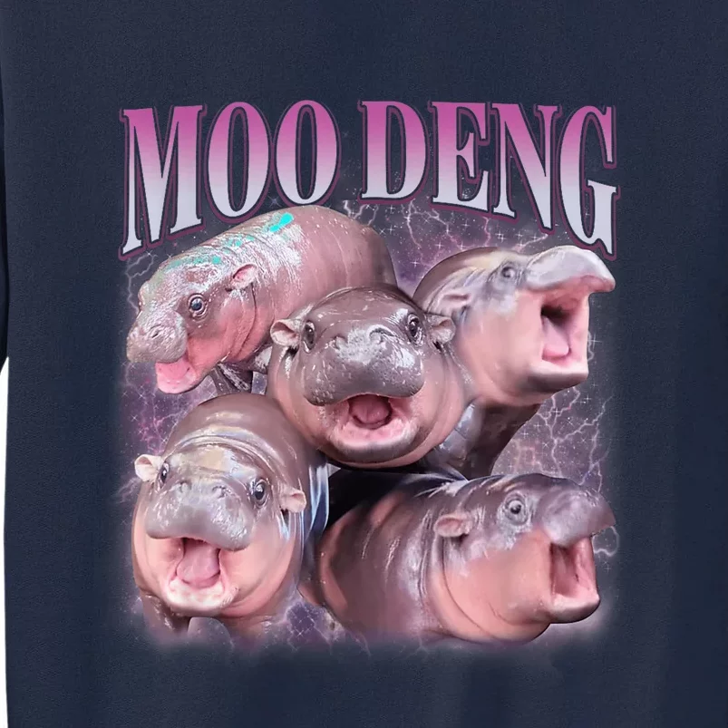 Moodeng The Famous Baby Pigmy Hippo Moodeng 5 Faces Emotional Meme Tall Sweatshirt